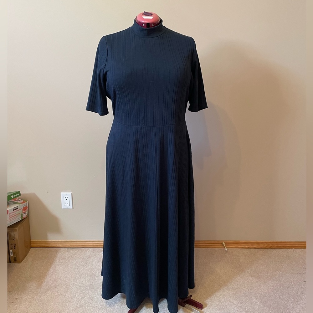 Mock neck midi dress